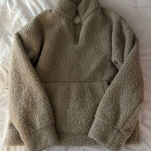 American Eagle Outfitters Gray Sherpa Hoodie